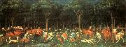 UCCELLO, Paolo The Hunt in the Forest aer oil painting on canvas